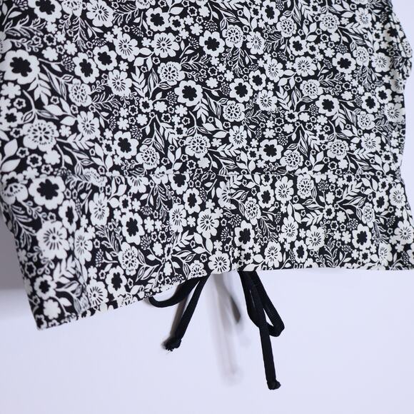 ROBIN PICCONE Aubrey Bikini Floral Tank Top Black White Cropped Women's S - Picture 8 of 10